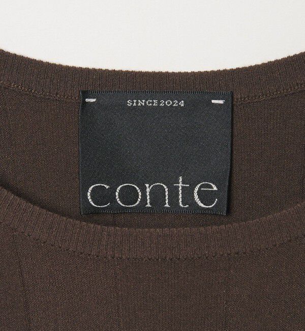 conte「＜conte＞ハーフスリーブ ワイドリブ クルーネックニット」|ニット・セーター|
