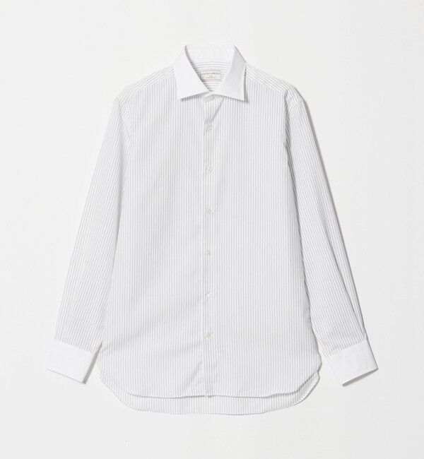 UNITED ARROWS「イージーケア AG ピンストライプ セミワイドカラー クレリックシャツ 抗菌防臭」|シャツ・ブラウス|