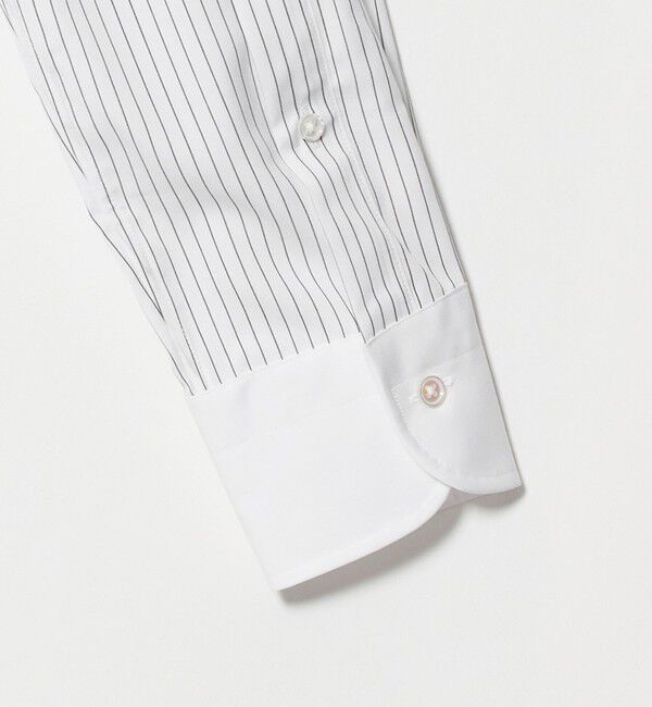 UNITED ARROWS「イージーケア AG ピンストライプ セミワイドカラー クレリックシャツ 抗菌防臭」|シャツ・ブラウス|