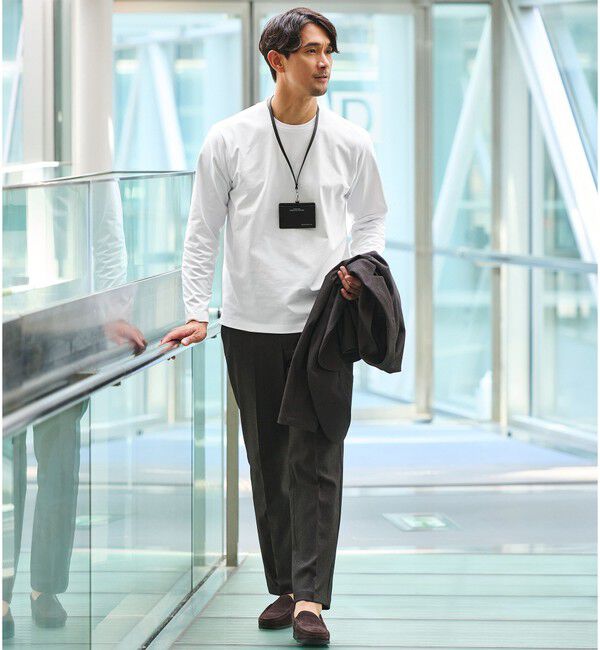 UNITED ARROWS green label relaxing「【WEB限定】JUST fit クリーン カノコ ジャケイン 長袖 Tシャツ -抗菌-」|Tシャツ・カットソー|