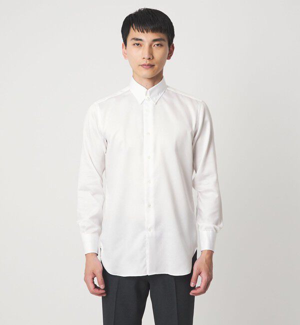 UNITED ARROWS green label relaxing「MADE BY HITOYOSHI ヘリンボーン タブカラー ドレスシャツ」|シャツ・ブラウス|
