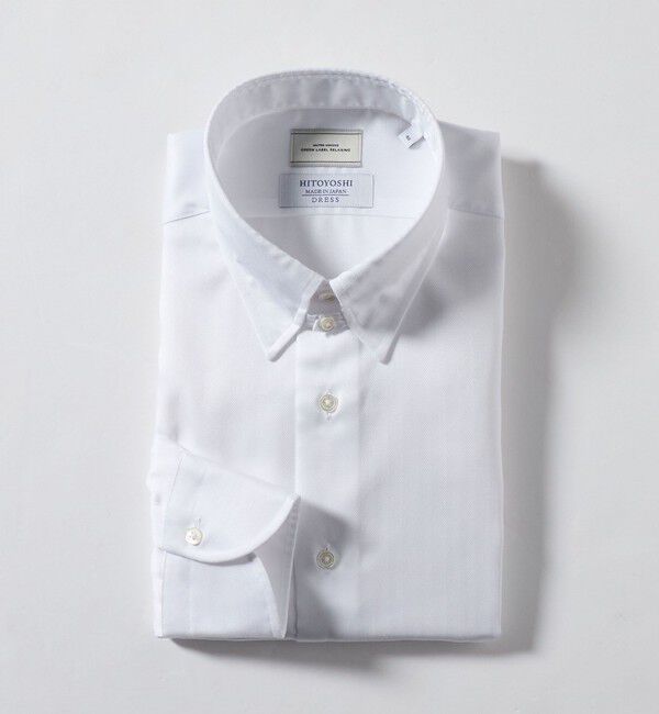 UNITED ARROWS green label relaxing「MADE BY HITOYOSHI ヘリンボーン タブカラー ドレスシャツ」|シャツ・ブラウス|