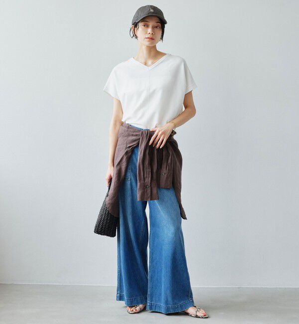 UNITED ARROWS green label relaxing「Vネック プルオーバー ニット ウォッシャブル 接触冷感 UVカット」|ニット・セーター|