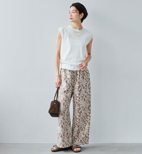 UNITED ARROWS green label relaxing「フレンチスリーブ ニット ウォッシャブル 接触冷感 UVカット」|ニット・セーター|