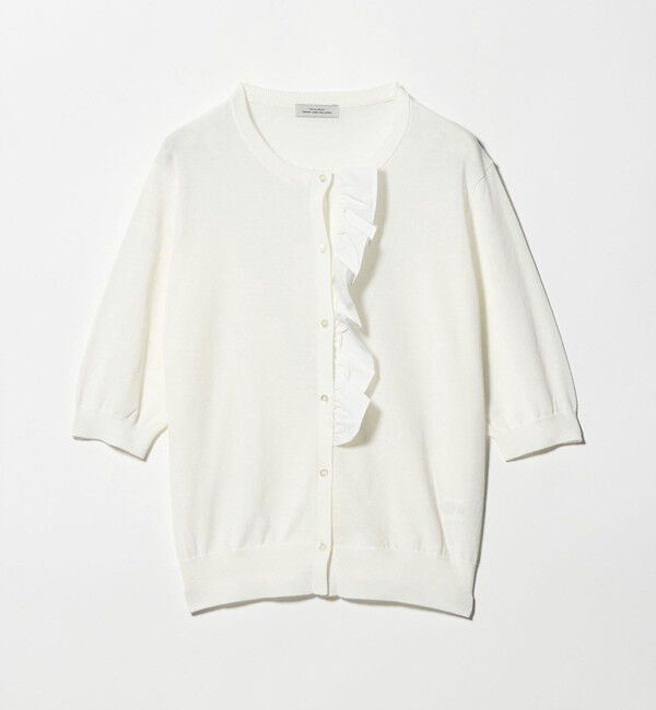 UNITED ARROWS green label relaxing「フリル ショートスリーブ ニット カーディガン」|カーディガン|