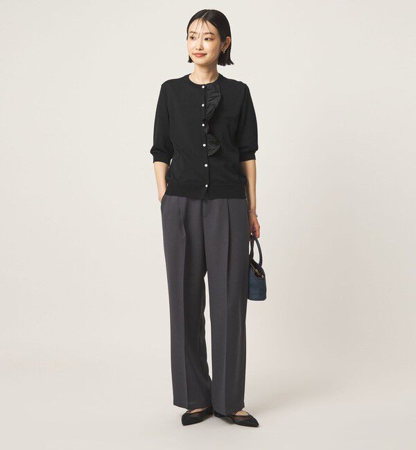 UNITED ARROWS green label relaxing「フリル ショートスリーブ ニット カーディガン」|カーディガン|