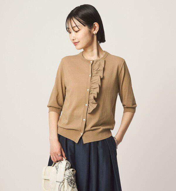 UNITED ARROWS green label relaxing「フリル ショートスリーブ ニット カーディガン」|カーディガン|
