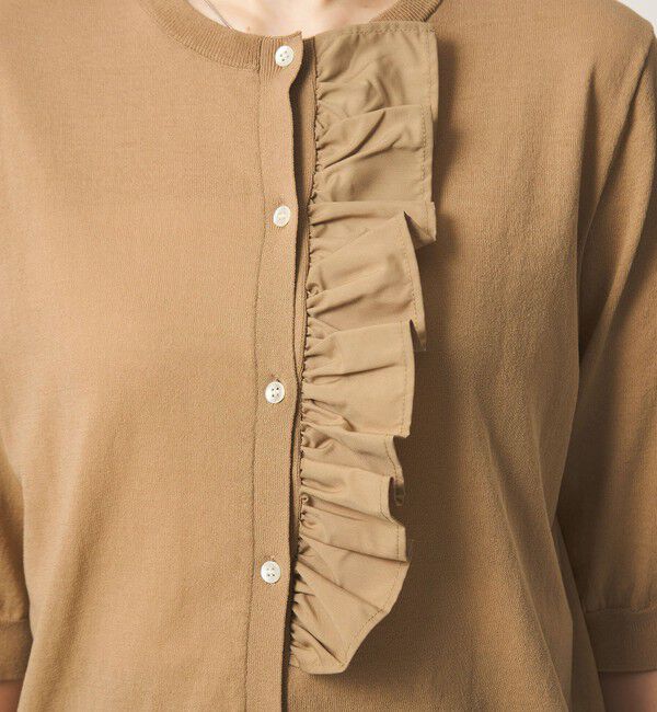 UNITED ARROWS green label relaxing「フリル ショートスリーブ ニット カーディガン」|カーディガン|