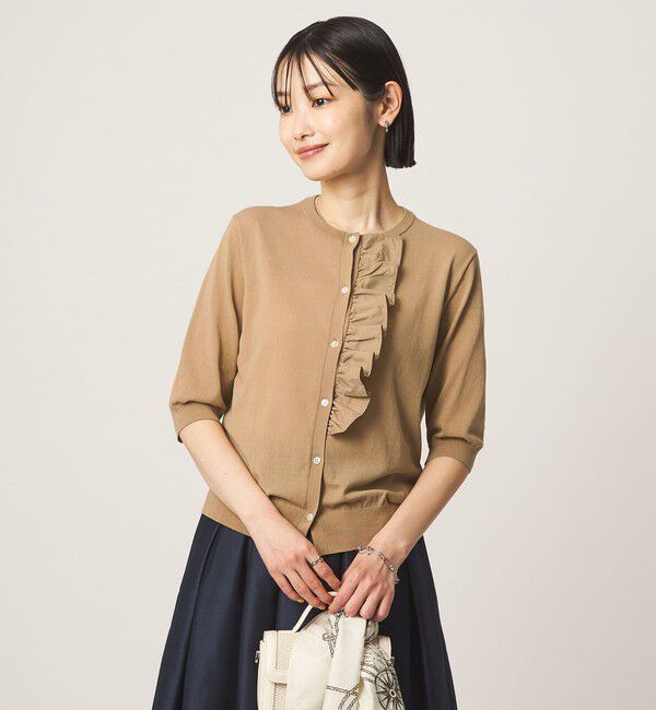 UNITED ARROWS green label relaxing「フリル ショートスリーブ ニット カーディガン」|カーディガン|