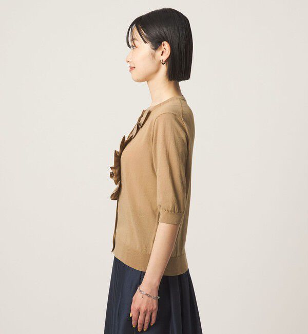 UNITED ARROWS green label relaxing「フリル ショートスリーブ ニット カーディガン」|カーディガン|