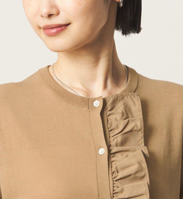 UNITED ARROWS green label relaxing「フリル ショートスリーブ ニット カーディガン」|カーディガン|