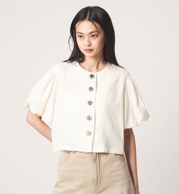 EMMEL REFINES「＜EMMEL REFINES＞EM ソデバルーン ブラウス カーディガン」|シャツ・ブラウス|