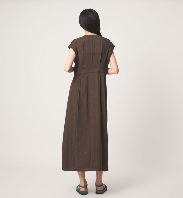 EMMEL REFINES「＜EMMEL REFINES＞EM オープンカラー フィット＆フレア ワンピース」|ワンピース|