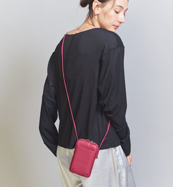 BEAUTY&YOUTH UNITED ARROWS「レザー ジップスリム ウォレットショルダー」|財布|