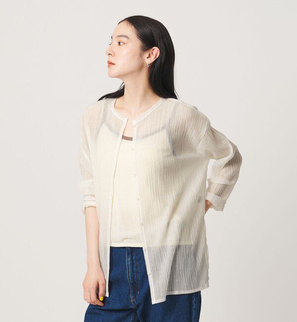 BEAUTY&YOUTH UNITED ARROWS「クレープ クルーネックカーディガン」|カーディガン|