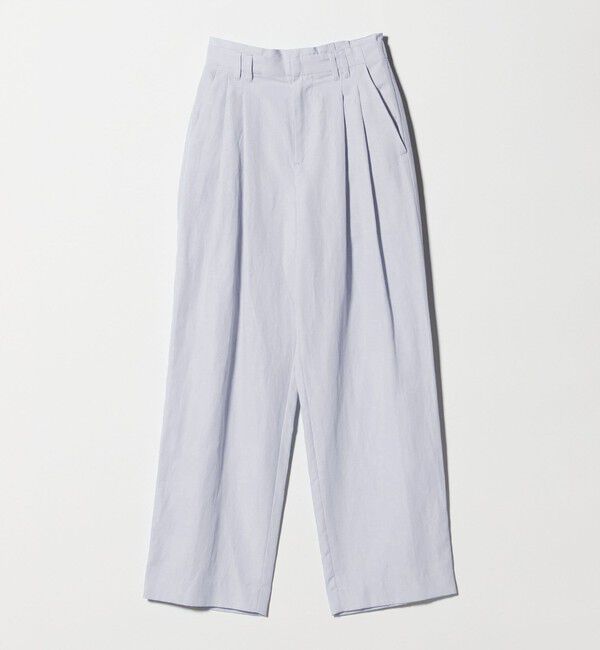 BEAUTY&YOUTH UNITED ARROWS「麻ブレンド バックゴム タック ワイドパンツ」|チノ|