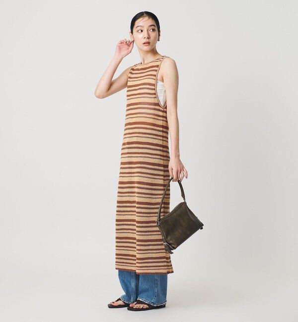 BEAUTY&YOUTH UNITED ARROWS「コットン メッシュ ボーダーワンピース」|ワンピース|