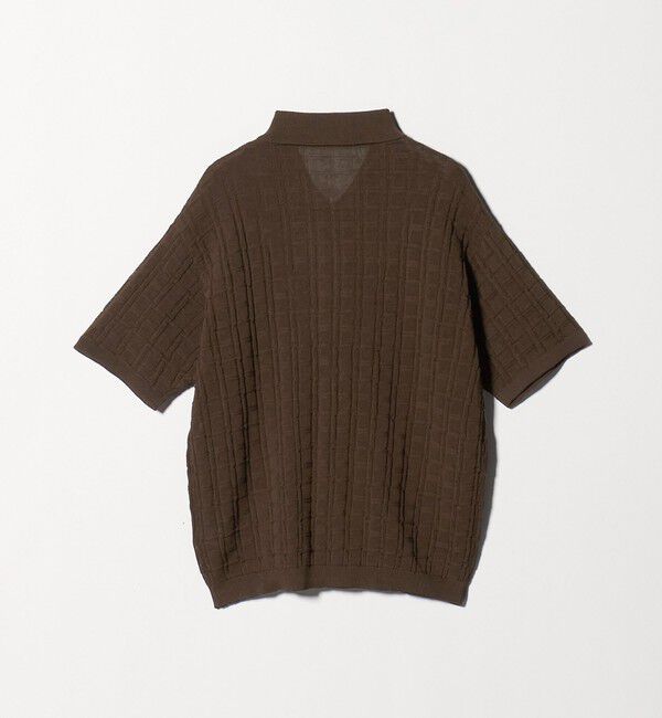 BEAUTY&YOUTH UNITED ARROWS「ジャガード フルジップ ショートスリーブ ポロニット ウォッシャブル」|カーディガン|