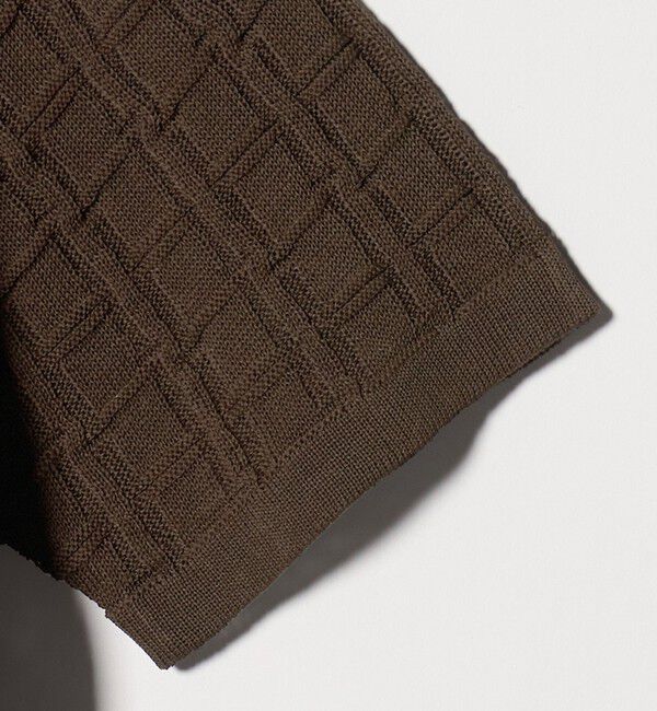 BEAUTY&YOUTH UNITED ARROWS「ジャガード フルジップ ショートスリーブ ポロニット ウォッシャブル」|カーディガン|