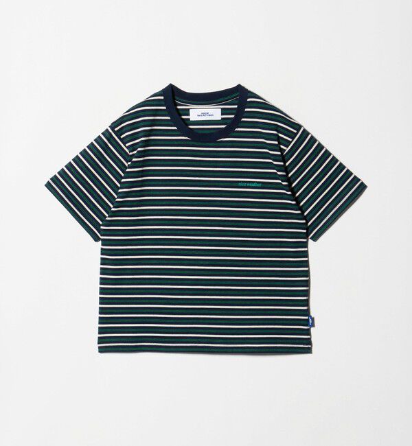 NICE WEATHER「＜NICE WEATHER＞ウィメンズ ボーダー ショートスリーブ Tシャツ」|Tシャツ・カットソー|NAVY