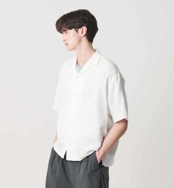BEAUTY&YOUTH UNITED ARROWS「ライト ツイードライク オープンカラー シャツ GRANDE TAPERD型」|シャツ・ブラウス|