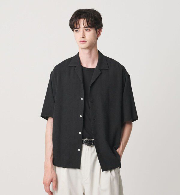 BEAUTY&YOUTH UNITED ARROWS「ライト ツイードライク オープンカラー シャツ GRANDE TAPERD型」|シャツ・ブラウス|