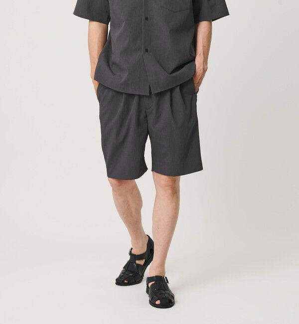 BEAUTY&YOUTH UNITED ARROWS「KOMATSU PACK トロピカル 1プリーツ ショーツ ストレッチ 吸水速乾 UVカット セットアップ対応」|その他|DK.GRAY