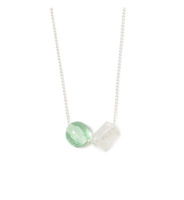 Ray BEAMS 「ダブル ガラスモチーフ ネックレス」|ネックレス|CLEAR/GREEN