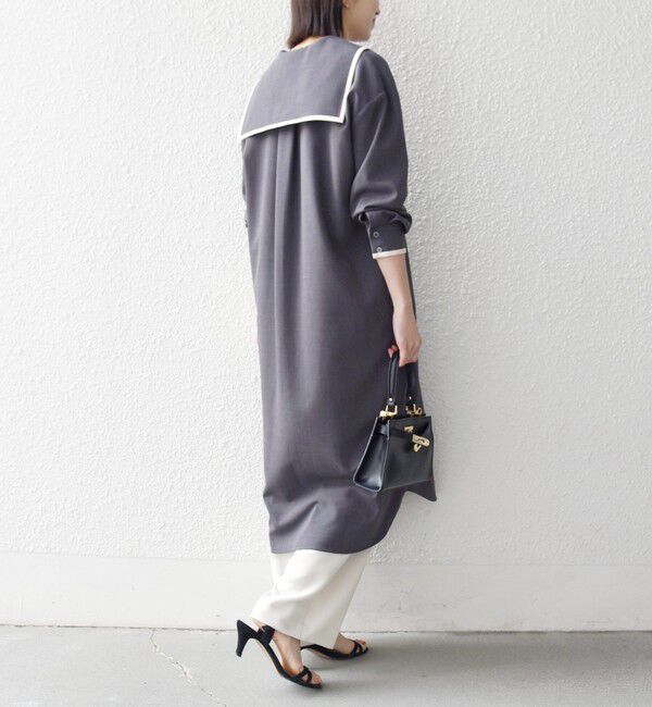 SHIPS any「SHIPS any:〈洗濯機可能〉セーラーカラー 配色 ジップ ワンピース」|ワンピース|