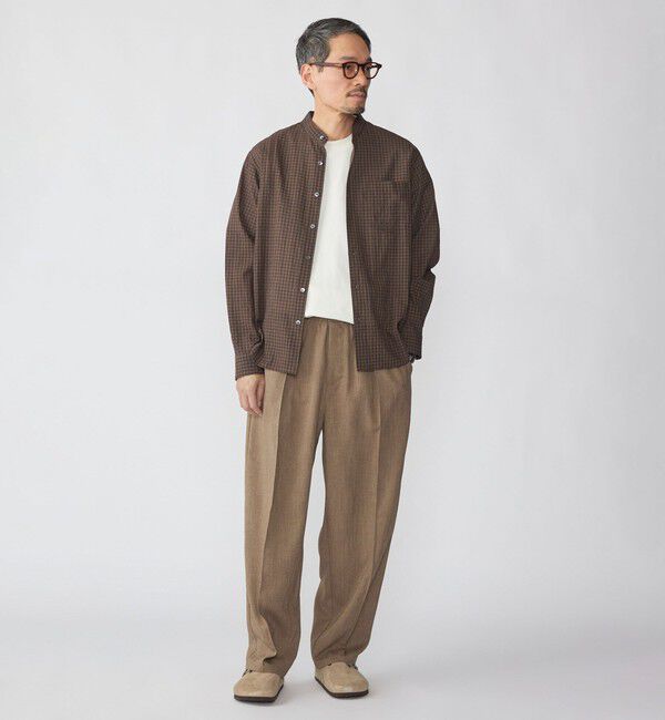 SHIPS「SHIPS: 〈MADE IN JAPAN〉エアー サッカー リラックス バンドカラー シャツ」|シャツ・ブラウス|