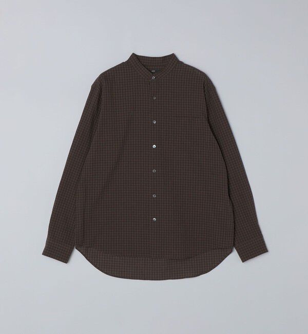 SHIPS「SHIPS: 〈MADE IN JAPAN〉エアー サッカー リラックス バンドカラー シャツ」|シャツ・ブラウス|