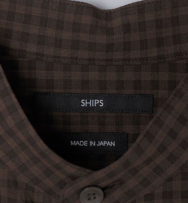 SHIPS「SHIPS: 〈MADE IN JAPAN〉エアー サッカー リラックス バンドカラー シャツ」|シャツ・ブラウス|
