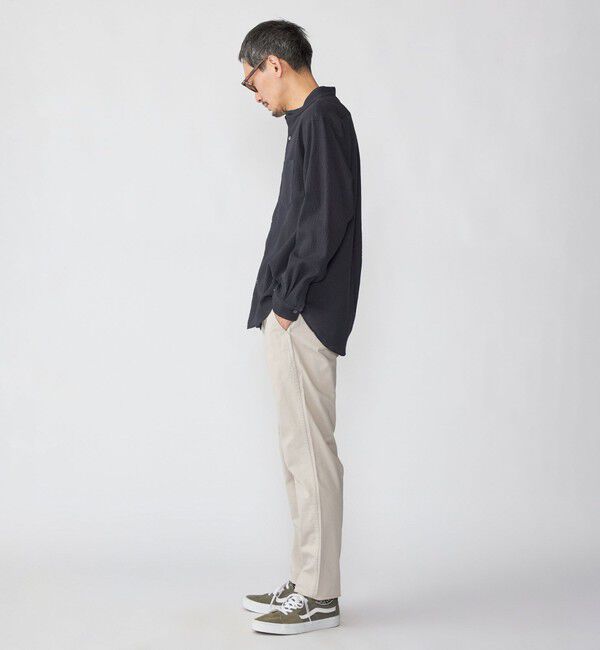 SHIPS「SHIPS: 〈MADE IN JAPAN〉エアー サッカー リラックス バンドカラー シャツ」|シャツ・ブラウス|