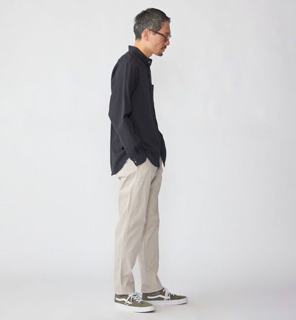SHIPS「SHIPS: 〈MADE IN JAPAN〉エアー サッカー リラックス バンドカラー シャツ」|シャツ・ブラウス|