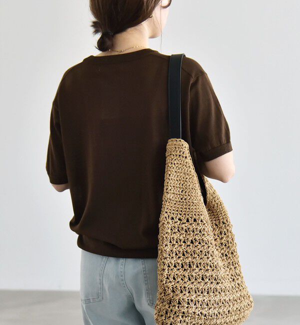 quaranciel「quaranciel:〈接触冷感/手洗い可能〉コンパクト シアー ニット TEE」|ニット・セーター|
