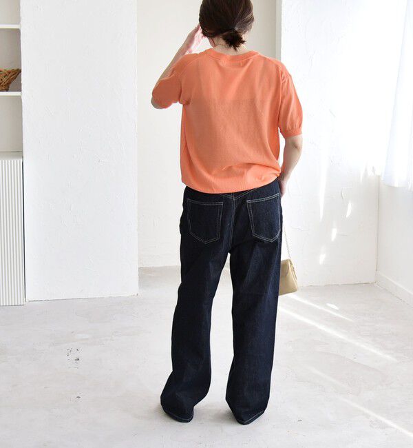 quaranciel「quaranciel:〈接触冷感/手洗い可能〉コンパクト シアー ニット TEE」|ニット・セーター|