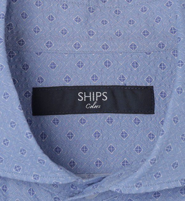 SHIPS Colors 「SHIPS Colors:リップル プリント ワイドカラー ロングスリーブ シャツ」|シャツ・ブラウス|