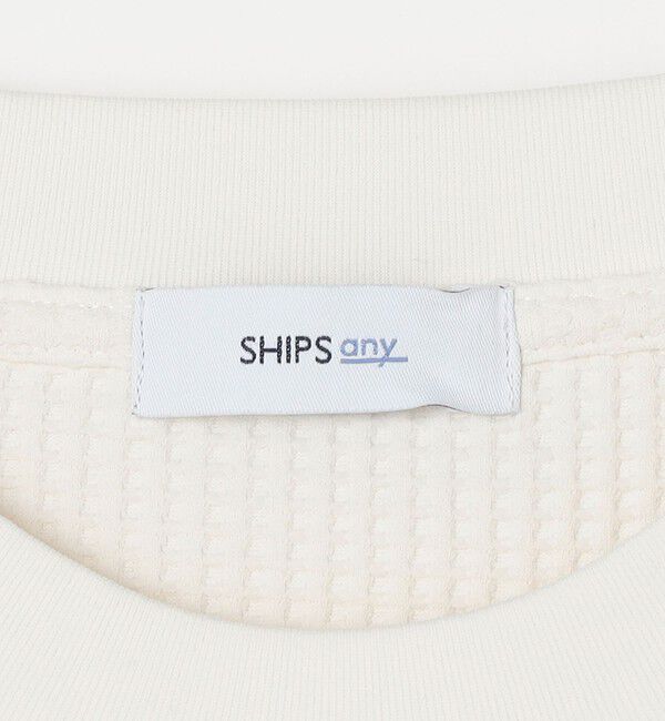 SHIPS any「SHIPS any:〈洗濯機可能〉ワッフル ワンポイント クルーネック Tシャツ(ロンT)◆」|Tシャツ・カットソー|
