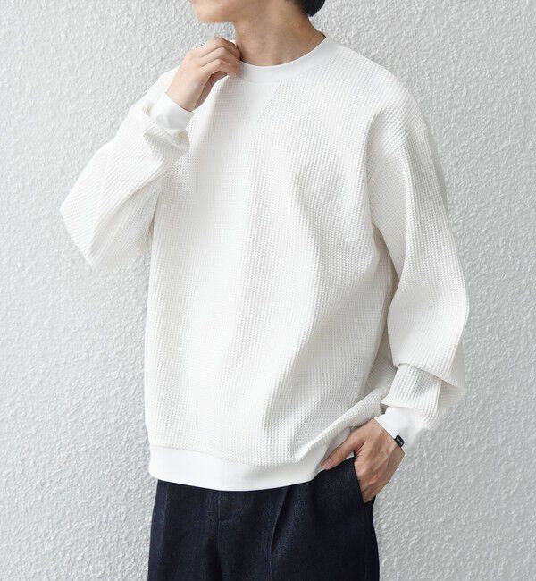 SHIPS any「SHIPS any:〈洗濯機可能〉ワッフル ワンポイント クルーネック Tシャツ(ロンT)◆」|Tシャツ・カットソー|