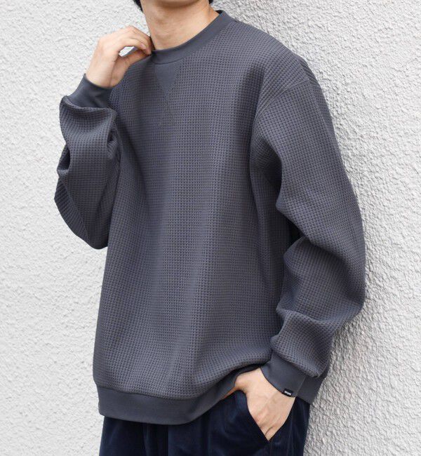 SHIPS any「SHIPS any:〈洗濯機可能〉ワッフル ワンポイント クルーネック Tシャツ(ロンT)◆」|Tシャツ・カットソー|