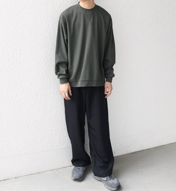 SHIPS any「SHIPS any:〈洗濯機可能〉ワッフル ワンポイント クルーネック Tシャツ(ロンT)◆」|Tシャツ・カットソー|