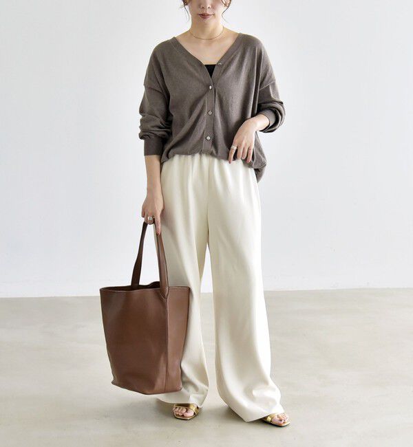quaranciel「《予約》quaranciel:〈手洗い可能〉カシミヤ ミックス Vネック ドロスト カーディガン」|カーディガン|