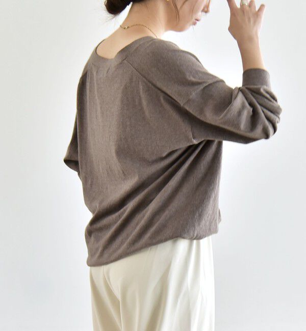 quaranciel「《予約》quaranciel:〈手洗い可能〉カシミヤ ミックス Vネック ドロスト カーディガン」|カーディガン|