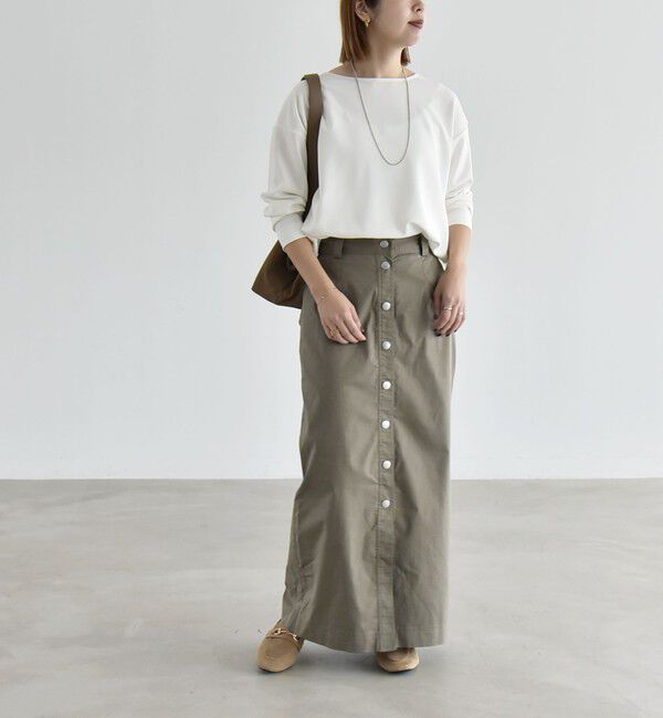 quaranciel「《予約》quaranciel:〈洗濯機可能〉カットジョーゼット ラウンドヘム ルーズ プルオーバー」|Tシャツ・カットソー|