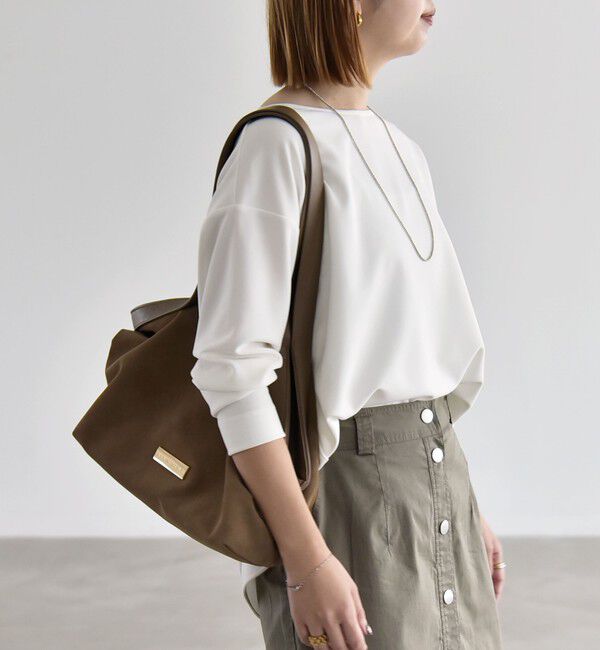 quaranciel「《予約》quaranciel:〈洗濯機可能〉カットジョーゼット ラウンドヘム ルーズ プルオーバー」|Tシャツ・カットソー|