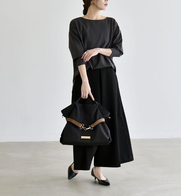 quaranciel「《予約》quaranciel:〈洗濯機可能〉カットジョーゼット ラウンドヘム ルーズ プルオーバー」|Tシャツ・カットソー|