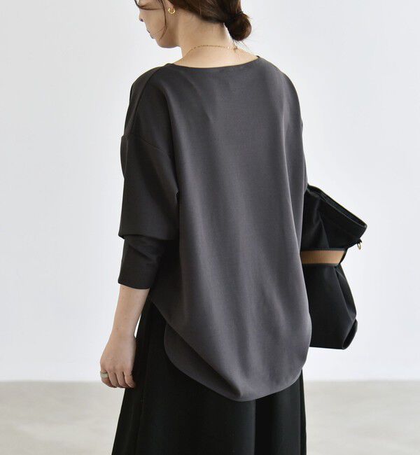 quaranciel「《予約》quaranciel:〈洗濯機可能〉カットジョーゼット ラウンドヘム ルーズ プルオーバー」|Tシャツ・カットソー|