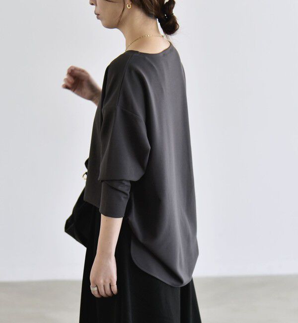 quaranciel「《予約》quaranciel:〈洗濯機可能〉カットジョーゼット ラウンドヘム ルーズ プルオーバー」|Tシャツ・カットソー|