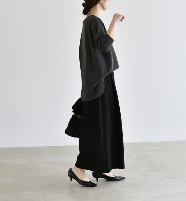 quaranciel「《予約》quaranciel:〈洗濯機可能〉カットジョーゼット ラウンドヘム ルーズ プルオーバー」|Tシャツ・カットソー|