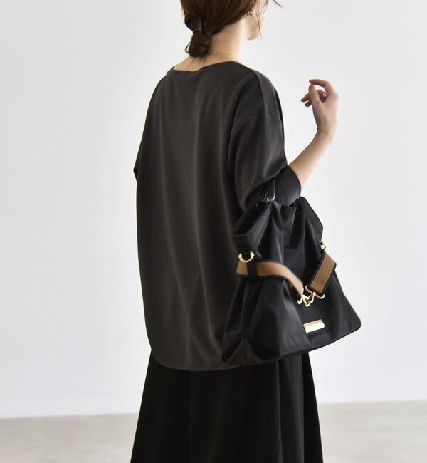 quaranciel「《予約》quaranciel:〈洗濯機可能〉カットジョーゼット ラウンドヘム ルーズ プルオーバー」|Tシャツ・カットソー|